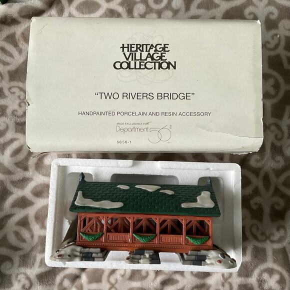 Department 56 two Rivers Bridge Heritage Village collection porcelain new - Picture 1 of 1